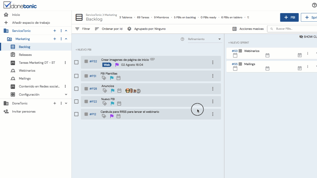 Mover PBI a otro backlog
