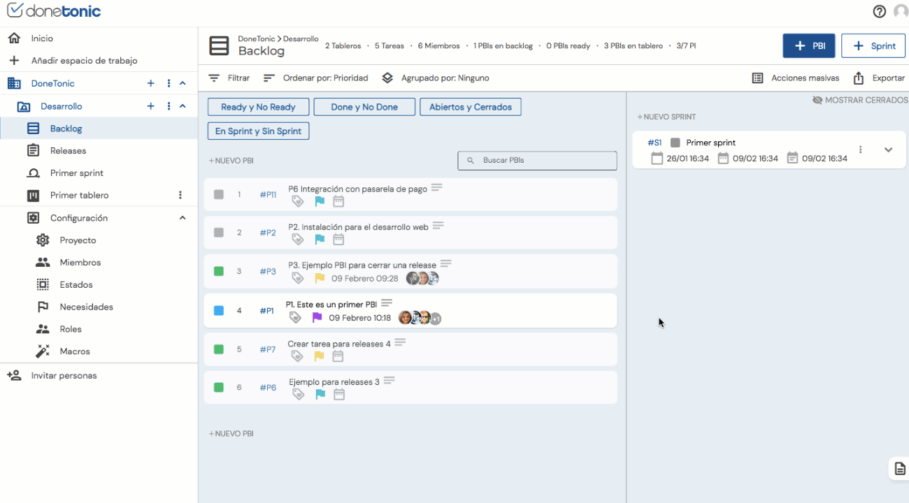 Divide el PBI del backlog